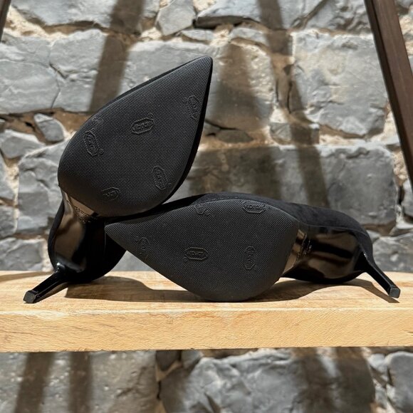 Saint Laurent Black Suede Paris 100 Pumps - Picture 7 of 11